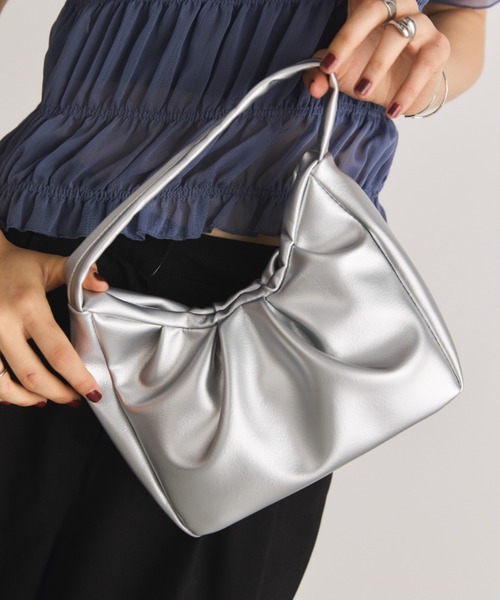 Aunt Marie's（アントマリーズ）の「タックスクエアハンドバッグ/ミニショルダーバッグ（ハンドバッグ・レディース・レッド/イエロー/シルバー/ブラック・FREE）」の15枚目の写真