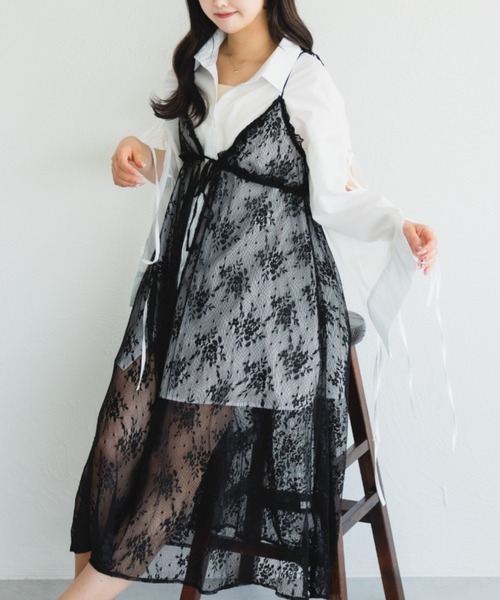 fupel（フぺル）の「レースリボンキャミワンピース（ワンピース）」 - WEAR