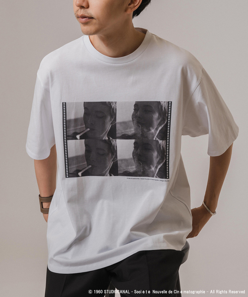 EDIFICE（エディフィス）の「Jean-Luc Godard LE CINEMA Tシャツ（Tシャツ/カットソー・メンズ・ホワイト系その他/ホワイト×ホワイト/ホワイト・LARGE/MEDIUM）」の6枚目の写真