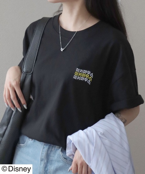 Disney(ディズニー)の「「ユニセックス」Disney(ディズニー)ミッキーマウスキャラクタープリント ハングルロゴTシャツ/半袖プルオーバー(Tシャツ/カットソー・レディース・ブラック/ブラック系その他/ホワイト/ホワイト系その他・M/L)」の11枚目の写真