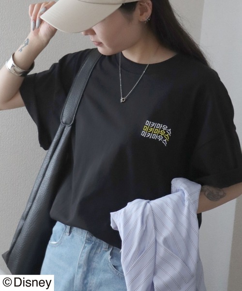 Disney(ディズニー)の「「ユニセックス」Disney(ディズニー)ミッキーマウスキャラクタープリント ハングルロゴTシャツ/半袖プルオーバー(Tシャツ/カットソー・レディース・ブラック/ブラック系その他/ホワイト/ホワイト系その他・M/L)」の13枚目の写真