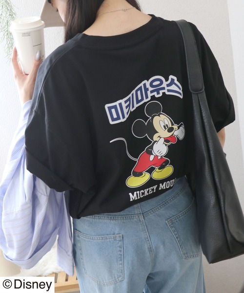 Disney(ディズニー)の「「ユニセックス」Disney(ディズニー)ミッキーマウスキャラクタープリント ハングルロゴTシャツ/半袖プルオーバー(Tシャツ/カットソー・レディース・ブラック/ブラック系その他/ホワイト/ホワイト系その他・M/L)」の14枚目の写真