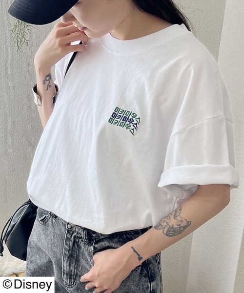 Disney(ディズニー)の「「ユニセックス」Disney(ディズニー)ミッキーマウスキャラクタープリント ハングルロゴTシャツ/半袖プルオーバー(Tシャツ/カットソー・レディース・ブラック/ブラック系その他/ホワイト/ホワイト系その他・M/L)」の5枚目の写真