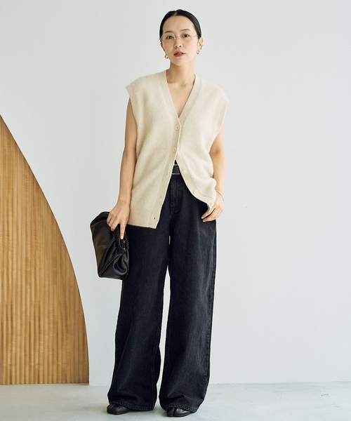 plage（プラージュ）の「Fur ベスト（ニット/セーター・レディース・ブラック/アイボリー・FREE）」の16枚目の写真