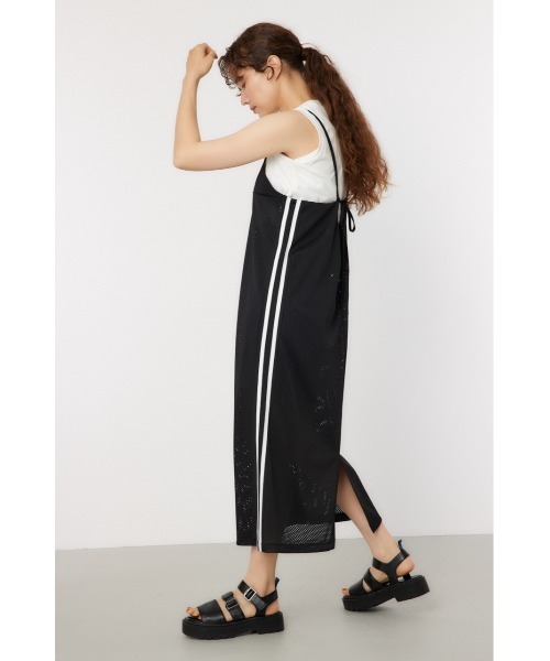 RODEO CROWNS WIDE BOWL(ロデオクラウンズワイドボウル)の「(限定カラー)メッシュ切り替えラインキャミワンピース(ワンピース・レディース・ブラック・FREE)」の4枚目の写真