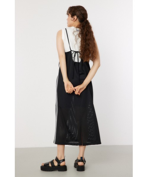 RODEO CROWNS WIDE BOWL(ロデオクラウンズワイドボウル)の「(限定カラー)メッシュ切り替えラインキャミワンピース(ワンピース・レディース・ブラック・FREE)」の5枚目の写真