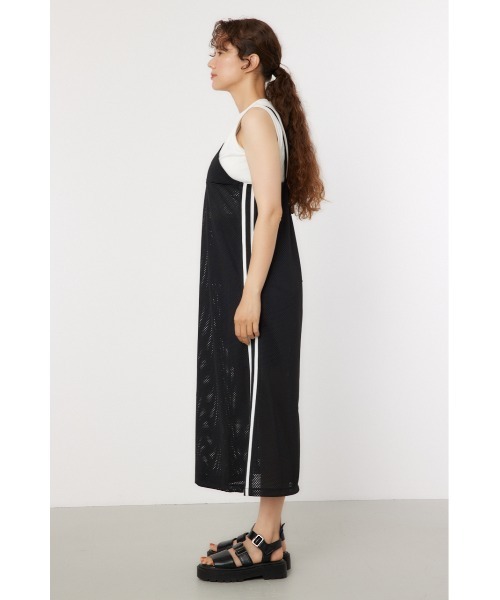 RODEO CROWNS WIDE BOWL(ロデオクラウンズワイドボウル)の「(限定カラー)メッシュ切り替えラインキャミワンピース(ワンピース・レディース・ブラック・FREE)」の8枚目の写真