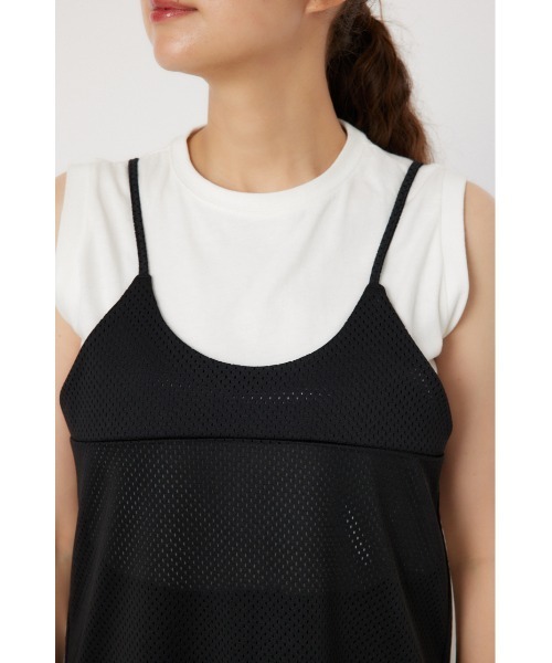 RODEO CROWNS WIDE BOWL(ロデオクラウンズワイドボウル)の「(限定カラー)メッシュ切り替えラインキャミワンピース(ワンピース・レディース・ブラック・FREE)」の10枚目の写真