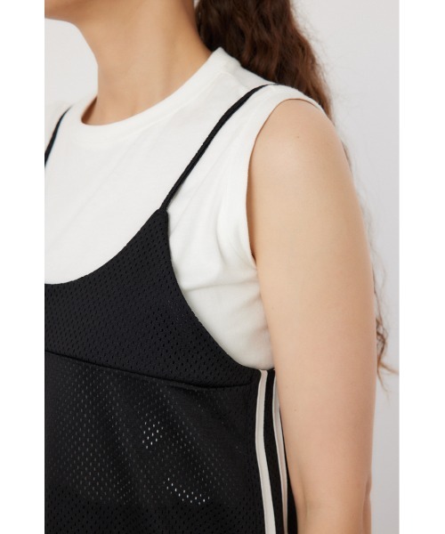 RODEO CROWNS WIDE BOWL(ロデオクラウンズワイドボウル)の「(限定カラー)メッシュ切り替えラインキャミワンピース(ワンピース・レディース・ブラック・FREE)」の12枚目の写真