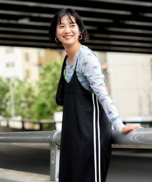 RODEO CROWNS WIDE BOWL(ロデオクラウンズワイドボウル)の「(限定カラー)メッシュ切り替えラインキャミワンピース(ワンピース・レディース・ブラック・FREE)」の18枚目の写真