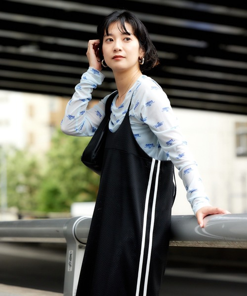 RODEO CROWNS WIDE BOWL(ロデオクラウンズワイドボウル)の「(限定カラー)メッシュ切り替えラインキャミワンピース(ワンピース・レディース・ブラック・FREE)」の19枚目の写真