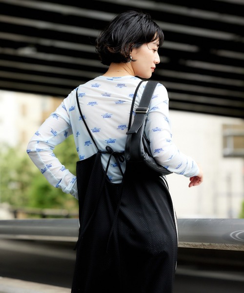 RODEO CROWNS WIDE BOWL(ロデオクラウンズワイドボウル)の「(限定カラー)メッシュ切り替えラインキャミワンピース(ワンピース・レディース・ブラック・FREE)」の21枚目の写真