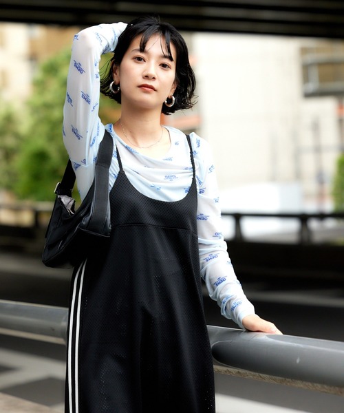 RODEO CROWNS WIDE BOWL(ロデオクラウンズワイドボウル)の「(限定カラー)メッシュ切り替えラインキャミワンピース(ワンピース・レディース・ブラック・FREE)」の22枚目の写真