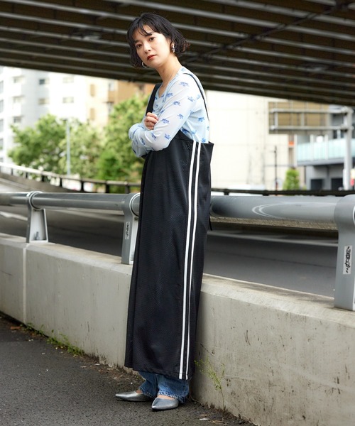 RODEO CROWNS WIDE BOWL(ロデオクラウンズワイドボウル)の「(限定カラー)メッシュ切り替えラインキャミワンピース(ワンピース・レディース・ブラック・FREE)」の15枚目の写真