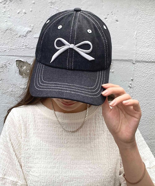 SHRIMPS リボン刺繍キャップ 国内未入荷 セール】リボン刺繍キャップ（キャップ）｜NANEA（ナネア）の
