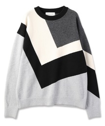 CULLNI | 24-AW-043 / Diagonal Line Multi Color Pullover Knit(ニット/セーター)