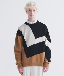 CULLNI | 24-AW-043 / Diagonal Line Multi Color Pullover Knit(ニット/セーター)