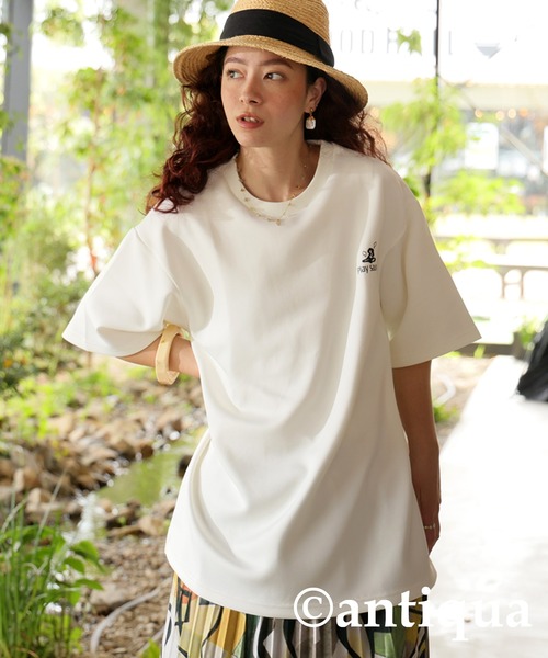 antiqua（アンティカ）の「ストレッチロゴTシャツ（Tシャツ/カットソー・レディース・ホワイト/ブラック・R/P）」の11枚目の写真