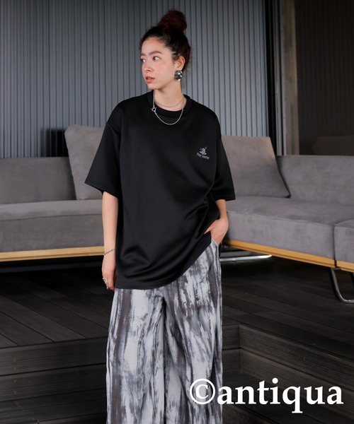 antiqua（アンティカ）の「ストレッチロゴTシャツ（Tシャツ/カットソー・レディース・ホワイト/ブラック・R/P）」の18枚目の写真