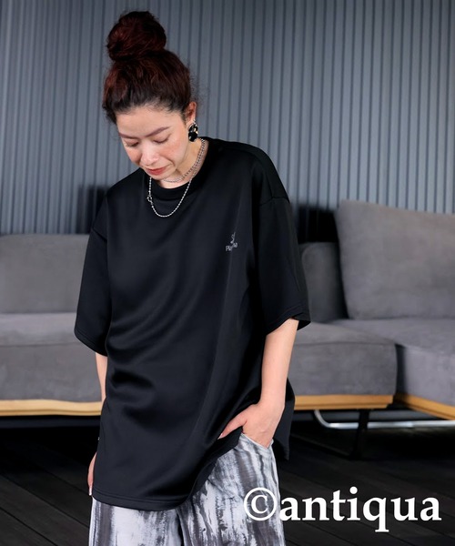 antiqua（アンティカ）の「ストレッチロゴTシャツ（Tシャツ/カットソー・レディース・ホワイト/ブラック・R/P）」の19枚目の写真
