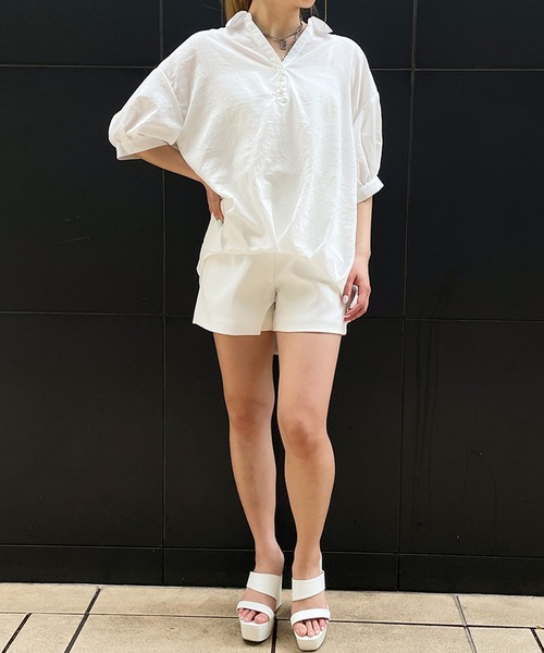 GORGE(ゴージ)の「《パールボタン×スキッパー》レディース ブラウス 抜け感 ゆったりシルエット 春夏秋(シャツ/ブラウス・レディース・オフホワイト/イエロー/ラベンダー/ピンク・F)」の16枚目の写真