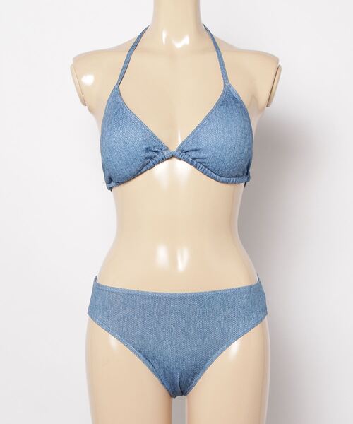 FREE STYLISTS(フリー スタイリスト)の「Y2K タイダイ セパレート水着 フリルハイウエスト 体型カバー 長袖ラッシュガード タンキニ 温泉水着4点セット(水着・レディース・ブルー・FREE)」の4枚目の写真