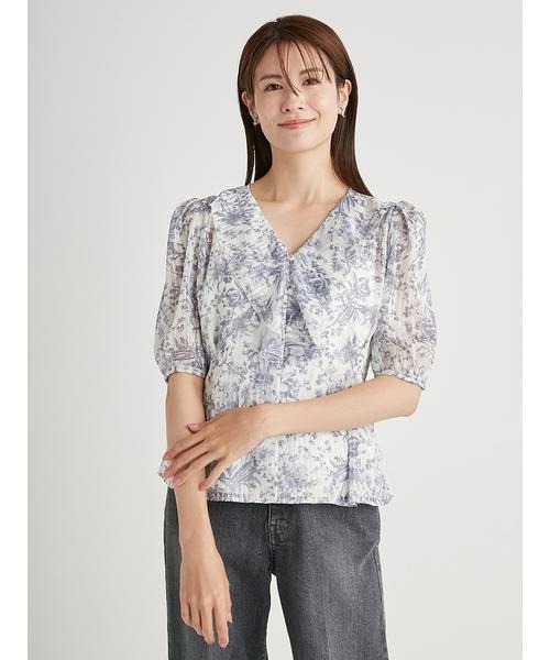 ン 大人気 新品 ノ CELFORD（セルフォード）の「フリルデザインフラワープリント トップス