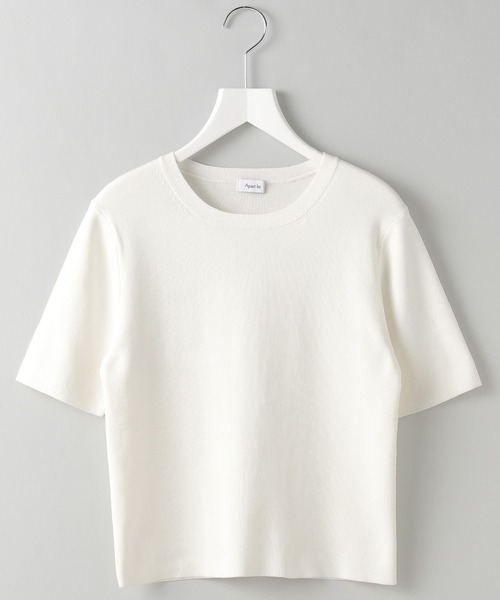 A part by（アパートバイ）の「FROZZEEニットTシャツ（Tシャツ/カットソー・レディース・グリーン/ベージュ/ブラック/アイボリー・FREE）」の17枚目の写真