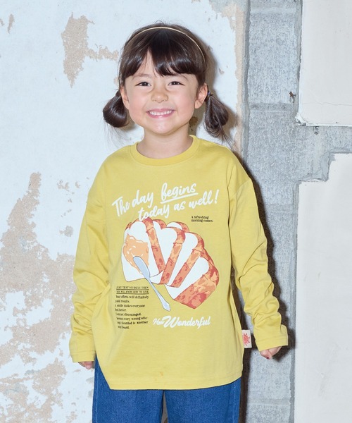 Life Support Products（ライフサポートプロダクツ）の「【防汚加工】プリントロンT（Tシャツ/カットソー・キッズ・ライトブラウン/グリーン/チャコール/オフホワイト/マスタード/ターコイズブルー・100/90/80/95/110/150/140/130/120）」の6枚目の写真