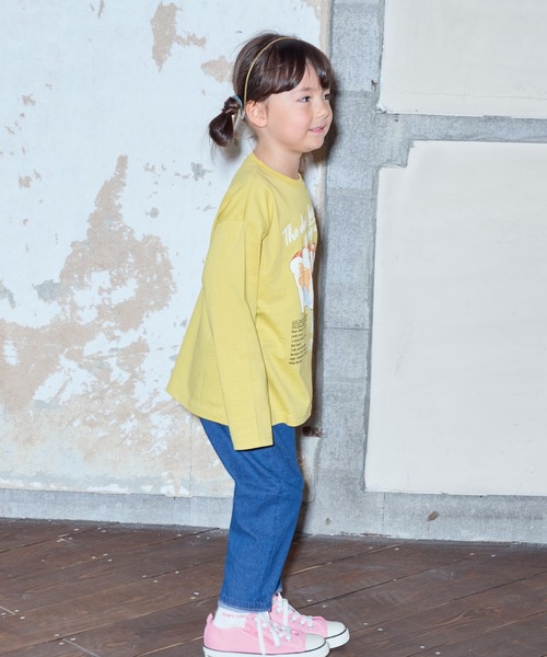 Life Support Products（ライフサポートプロダクツ）の「【防汚加工】プリントロンT（Tシャツ/カットソー・キッズ・ライトブラウン/グリーン/チャコール/オフホワイト/マスタード/ターコイズブルー・100/90/80/95/110/150/140/130/120）」の8枚目の写真