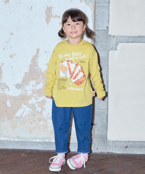 Life Support Products（ライフサポートプロダクツ）の「【防汚加工】プリントロンT（Tシャツ/カットソー・キッズ・ライトブラウン/グリーン/チャコール/オフホワイト/マスタード/ターコイズブルー・100/90/80/95/110/150/140/130/120）」の10枚目の写真