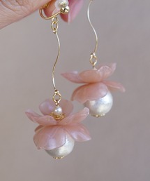 jolie minette/フラワーパール ロング イヤリング