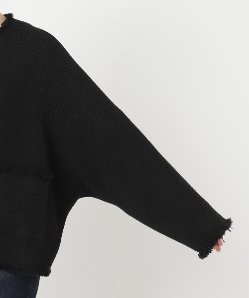 【極美品】ジャーナルスタンダードレサージュ　ノーカラージャケット　黒　2 journal standard L'essage（ジャーナルスタンダードレサージュ