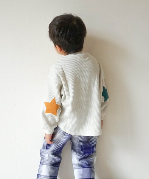 BREEZE（ブリーズ）の「【WEB限定】スターパッチワッフルロンT（Tシャツ/カットソー・キッズ・ブルー/ピンク/レインボー/キナリ/ネイビー/オレンジ・80/90/100/110/120/130/140）」の10枚目の写真