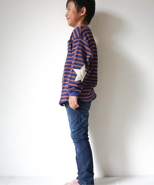 BREEZE（ブリーズ）の「【WEB限定】スターパッチワッフルロンT（Tシャツ/カットソー・キッズ・ブルー/ピンク/レインボー/キナリ/ネイビー/オレンジ・80/90/100/110/120/130/140）」の11枚目の写真