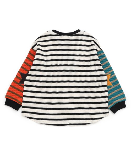 BREEZE（ブリーズ）の「【WEB限定】スターパッチワッフルロンT（Tシャツ/カットソー・キッズ・ブルー/ピンク/レインボー/キナリ/ネイビー/オレンジ・80/90/100/110/120/130/140）」の21枚目の写真