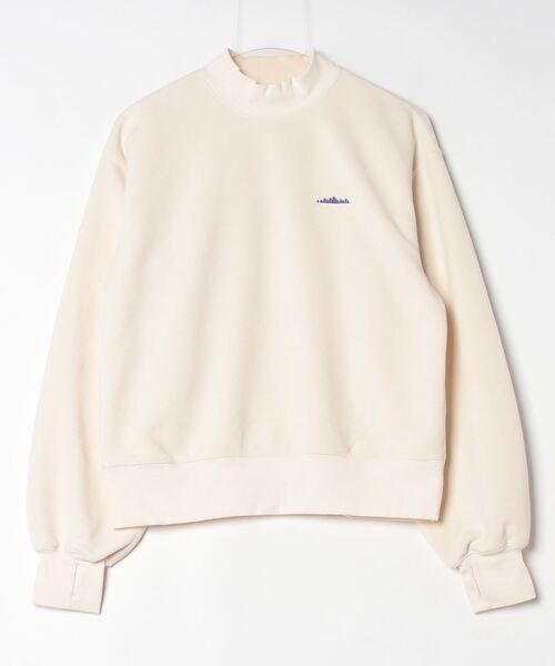 THOUSAND MILE（サウザンドマイル）の「【THOUSAND MILE】KNIT FREECE MOCK NECK PULLOVER/ニットフリース　モックネックプルオーバー（ニット/セーター・レディース・ブラック/チャコールグレー/ベージュ/ダークブラウン/オフホワイト・FREE）」の2枚目の写真