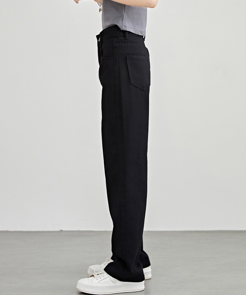 Lace Ladies(レースレディース)の「ハイウエスト ストレート セミワイド デニム パンツ(デニムパンツ・レディース・ブラック/ブルー・XS/S/M/L/XL)」の5枚目の写真