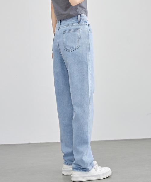 Lace Ladies(レースレディース)の「ハイウエスト ストレート セミワイド デニム パンツ(デニムパンツ・レディース・ブラック/ブルー・XS/S/M/L/XL)」の10枚目の写真