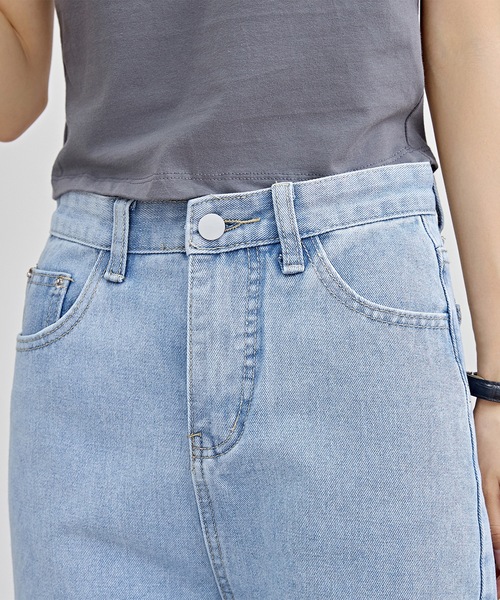 Lace Ladies(レースレディース)の「ハイウエスト ストレート セミワイド デニム パンツ(デニムパンツ・レディース・ブラック/ブルー・XS/S/M/L/XL)」の16枚目の写真