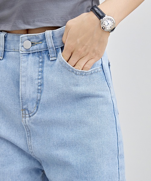 Lace Ladies(レースレディース)の「ハイウエスト ストレート セミワイド デニム パンツ(デニムパンツ・レディース・ブラック/ブルー・XS/S/M/L/XL)」の17枚目の写真