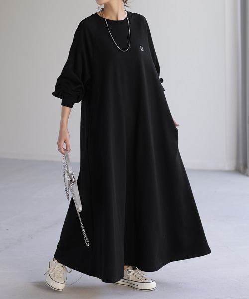 HUG.U（ハグユー）の「スウェットワンピ（ワンピース・レディース・ブラック/グレー/ブルー・FREE）」の6枚目の写真