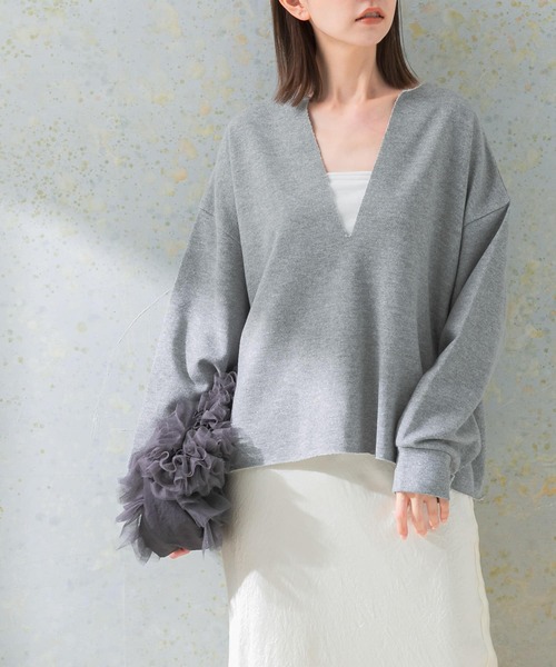 アーバンリサーチ ロッソ（URBAN RESEARCH ROSSO）/Vネックモールラメプルオーバー URBAN RESEARCH ROSSO WOMEN（アーバンリサーチ ロッソ）の「ラメV