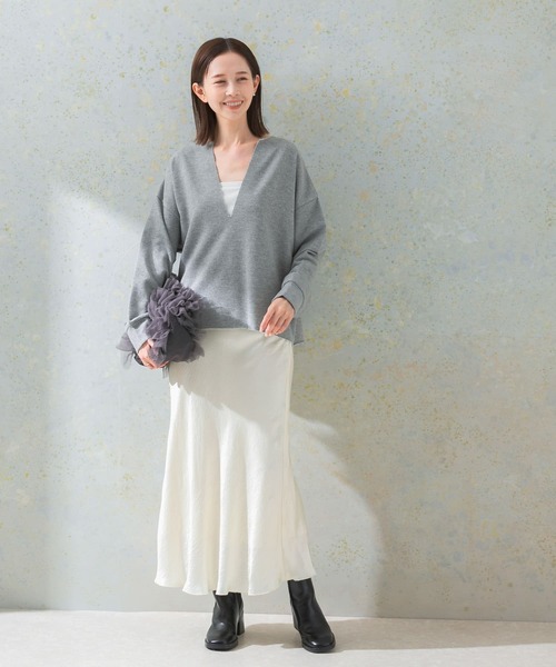 URBAN RESEARCH ROSSO WOMEN(アーバンリサーチ ロッソ)の「ラメVネックプルオーバー(Tシャツ/カットソー・レディース・グレー/オフホワイト・FREE)」の19枚目の写真
