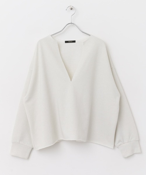 URBAN RESEARCH ROSSO WOMEN(アーバンリサーチ ロッソ)の「ラメVネックプルオーバー(Tシャツ/カットソー・レディース・グレー/オフホワイト・FREE)」の10枚目の写真