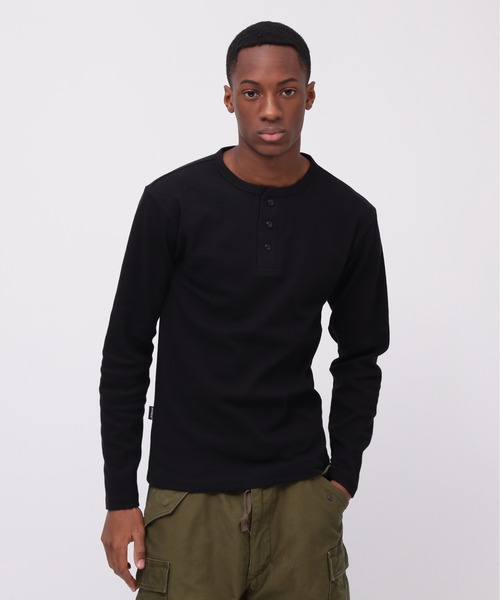 DAILY/デイリー》RIB LONGSLEEVE HENLEY NECK T-SHIRT / リブ 長袖