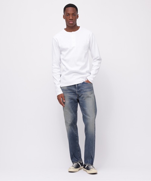 AVIREX(アヴィレックス)の「《DAILY/デイリー》RIB LONGSLEEVE HENLEY NECK T-SHIRT / リブ 長袖 ヘンリーネック Tシャツ デイリーウェア / AVIREX / アヴィレックス(Tシャツ/カットソー・メンズ・ロイヤルブルー/チャコール/ホワイト/ブラック/グレー・X-LARGE/SMALL/MEDIUM/LARGE)」の8枚目の写真