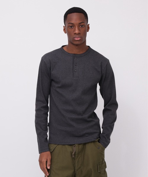 DAILY/デイリー》RIB LONGSLEEVE HENLEY NECK T-SHIRT / リブ 長袖
