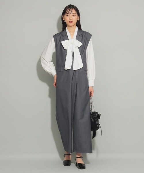 Ray BEAMS（レイビームス）の「カット ドビー ボウタイ ブラウス（シャツ/ブラウス・レディース・ホワイト/ブラック・ONE SIZE）」の8枚目の写真