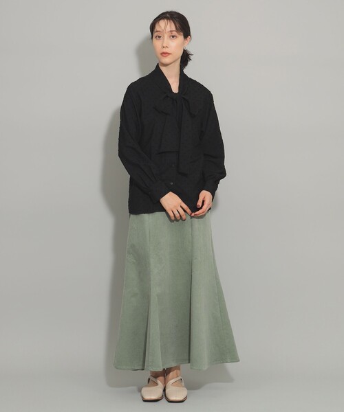 Ray BEAMS（レイビームス）の「カット ドビー ボウタイ ブラウス（シャツ/ブラウス・レディース・ホワイト/ブラック・ONE SIZE）」の9枚目の写真